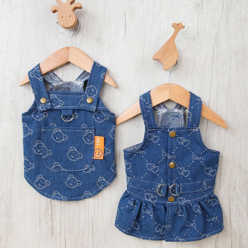 Denim cão vestido arnês filhot - D Ring Strap avaliação e preço