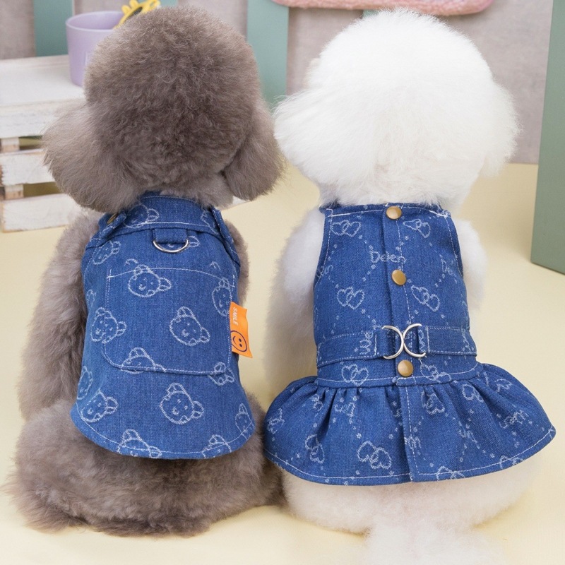 Denim cão vestido arnês filhot - D Ring Strap avaliação e preço