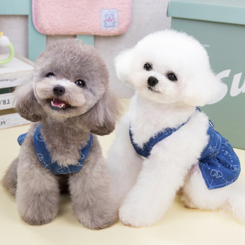 Denim cão vestido arnês filhot - D Ring Strap avaliação e preço