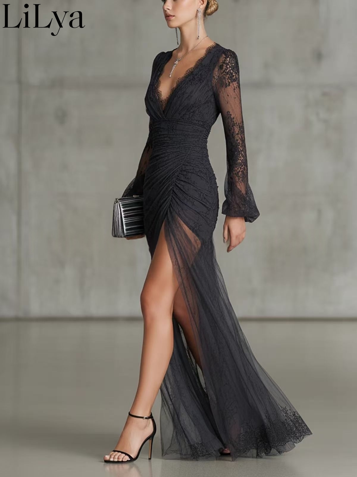 Vestido de Renda Preto para Mu - Briar Cosplay Prop avaliação e preço