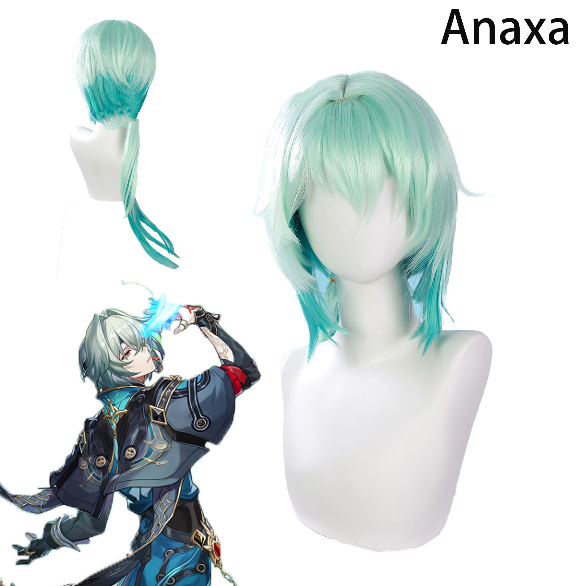 Peruca de Cosplay Honkai Star  - Anaxa Cosplay Prop avaliação e preço